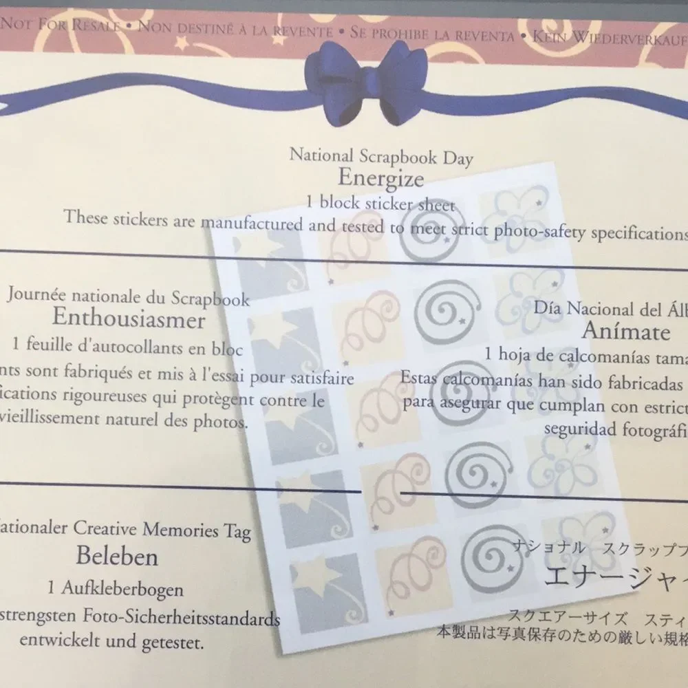 Creative Memories black blue tan stickers paper sheet